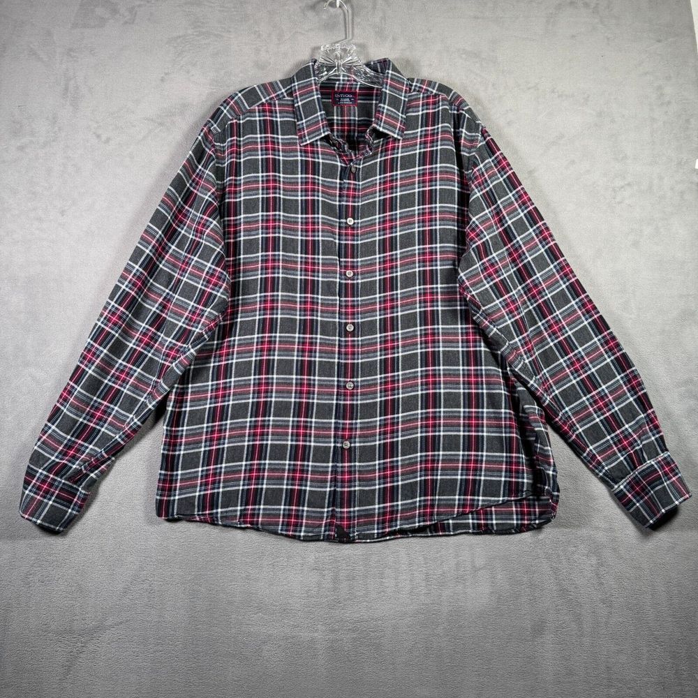 UNTUCKit Shirt Mens Size XL Black Red Plaid Flannel Button Long Sleeve Outdoor - Picture 1 of 7